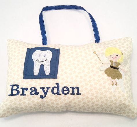 Tooth Fairy Pillow Personalized Tooth Fairy Pillow Boys Tooth Fairy Pillow Diy, Muslin Pillow, Tooth Fairy Pillow Pattern, Boy Tooth Fairy, Etsy Artwork, The Tooth Fairy, Tooth Fairy Pillow, Amazon Handmade, Tooth Fairy