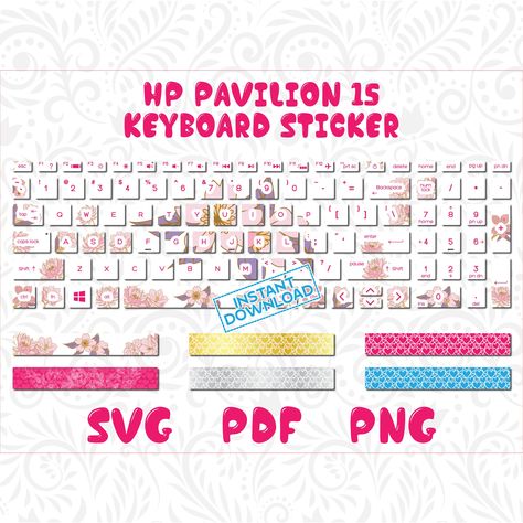 Laptop Keyboard Stickers Printable, Keyboard Stickers Printable, Hp Laptop Cover, Keyboard Printable, Laptop Aesthetics, Laptop Keyboard Stickers, Mac Keyboard, Hp Pavilion 15, Cute Keyboard