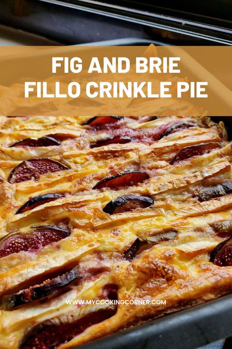 Embark on a culinary journey with our Fig and Brie Fillo Crinkle Pie, a sophisticated fusion of flaky Antoniou Fillo Pastry, creamy double brie, and sweet figs. #cooking #foodlover #yummy #sweet #recipe #fig #snack Crinkle Pie, Fig And Brie, Fig Brie, Sweet Recipe, Brie, Party Food, Breakfast Brunch, Food Lover, Fig