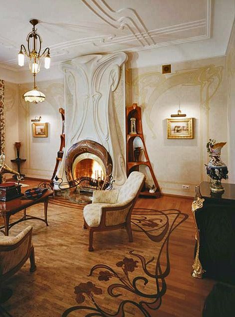 Moscow-art-nouveau-home Art Nouveau Living Room, Art Nouveau Arquitectura, Art Nouveau House, Design Camino, Arte Art Deco, Art Nouveau Interior, Art Nouveau Furniture, Art Nouveau Architecture, Art Nouveau Design