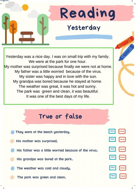 Yesterday R - Ficha interactiva If I Were A Template, Dictation Worksheet, Grade 4 Reading, Emotions Worksheet, Reading For Kids, Ingles Kids, Struktur Teks, Reading Comprehension For Kids, English Stories For Kids