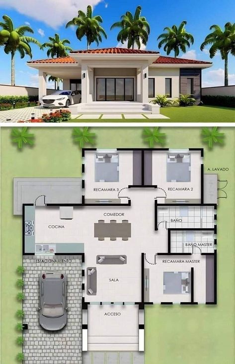 House Animation, Modern Bungalow House Plans, Small House Blueprints, Casa Hobbit, Bungalow Style House, Bungalow Style House Plans, Affordable House Plans, Two Story House, 3d House