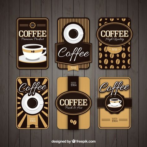 Cafe Sticker Design, Poster Kopi, Cafe Stickers, Cafe Stickers Coffee Shop, Vintage Coffee Labels, Label Produk, Cute Coffee Stickers Printable, Coffee Themed Stickers, Store Banner