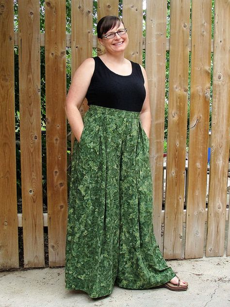 Winslow Culottes Palazzo version Culotte Pattern Sewing, Diy Culottes, Wide Leg Culottes, Winslow Culottes, Palazzo Pants Sewing Pattern, Plus Size Wide Leg Pants Pattern, Culottes Pattern Free, Plus Size Palazzo Pants, Flowy Pants Pattern