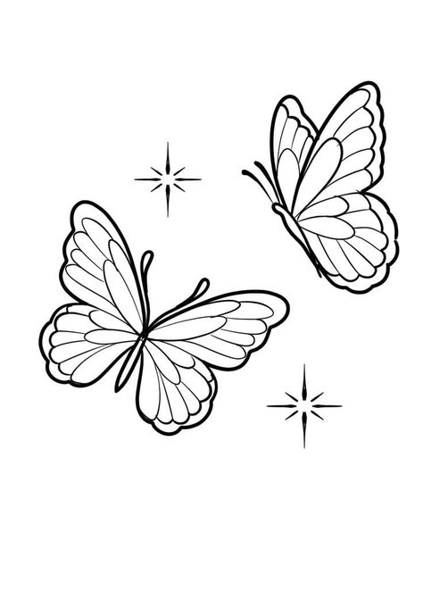 Small Tattoo Ideas Outline, Butterflies Outline Tattoo, Small Butterfly Stencil Tattoo, Tattoo Stencil Outline Butterfly, 2 Butterfly Tattoo Stencil, Butterfly Hand Tattoo Stencil, Simple Butterfly Drawing Outline, Butterfly Tattoo Stencil Simple, Tattoo Stencil Outline Simple