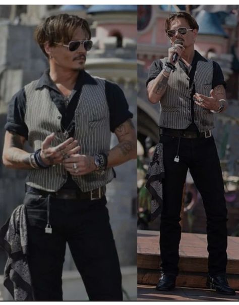 90s Rock Fashion Men Style, Outlaw Outfit, Rockstar Outfit Men, Calender 2022, Hipster Aesthetic, Rock Style Men, Johnny Depp Style, Rock Star Outfit, Johnny Depp Pictures