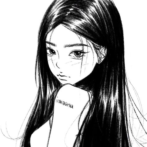 Black And White Girl, Anime Cover Photo, Discreet Tattoos, Gothic Anime, Anime Monochrome, Anime Pfp, Cartoon Profile Pics, Cute Profile Pictures, Art Icon