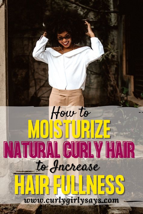 Do you really know how to moisturize curly hair the right way or have you been doing it wrong? Moisturizing natural curly hair the right way can actually increase hair volume. So if you want to increase hair fullness, click through to find out exactly how to moisturize natural curly hair. Moisturize Curly Hair, Shea Butter Hair Mask, Increase Hair Volume, Shea Butter Hair, Carols Daughter Products, Natural Curly Hair, Natural Hair Care Tips, Maintaining Healthy Hair, Black Bloggers