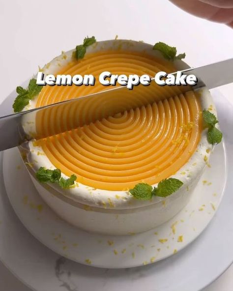 Lemon Crepe Cake, Lemon Crepe, Lemon Crepes, Crepe Cake Recipe, Crepe Cake, Sweet Dishes Recipes, Quick Recipes Snacks, Delicacy Food, Easy Baking Recipes Desserts