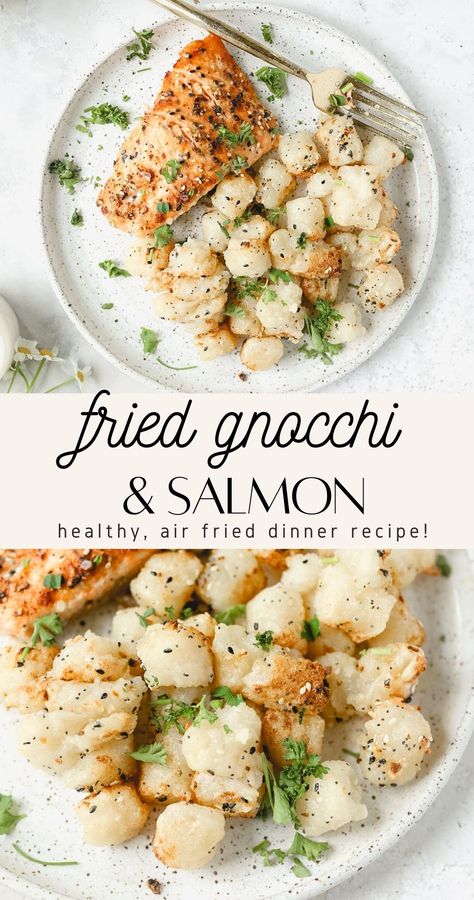 Gnocchi Dinner Recipes, Best Sauce For Gnocchi, Salmon Gnocchi, Gnocchi Dinner, Crispy Gnocchi, Salmon Fried, Aip Protocol, Fried Gnocchi, Gnocchi Dishes