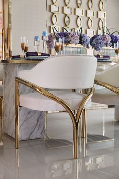 Modern Dining Chairs are every bit as important as your luxury dining table, so we reckon it’s about time we pay them the attention they deserve. Golden Furniture, Luxury Dining Table, Luxury Dining Chair, Gold Chair, Gallery Furniture, Luxury Chairs, European Furniture, Luxury Dining, Glass Dining Table