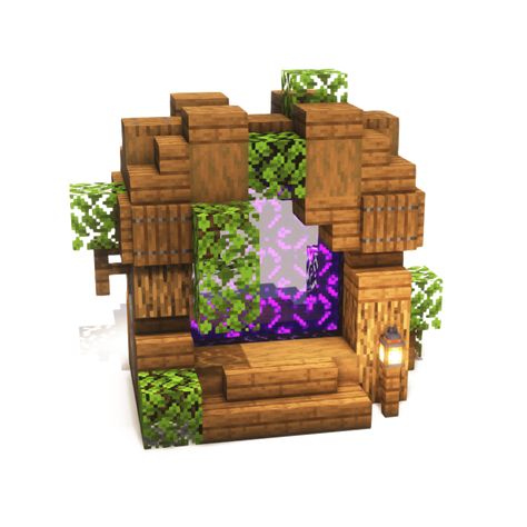 Cherry Wood Nether Portal, Small Nether Portal Design, Minecraft Portal House, Cute Nether Portal Design, Simple Nether Portal Design, Aesthetic Nether Portal, Portal Design Minecraft, Nether Hub Design Minecraft, Minecraft Nether Hub