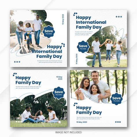 Social media post banner bundle internat... | Premium Psd #Freepik #psd #banner #family #social-media #instagram Family Banner Design, Family Ads, Family Graphic Design, Family Banner, International Family Day, Comunity Manager, Instagram Post Design, Day Template, Photo Social Media