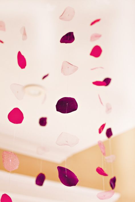 DIY decor or backdrop - Simply string faux rose petals on clear fishing line, voilà! Popcorn Theme, Brunch Party Decorations, Ballroom Fashion, Event Backdrop, Hostess With The Mostess, Floral Arch, Party Stuff, Fishing Line, Ceremony Decorations