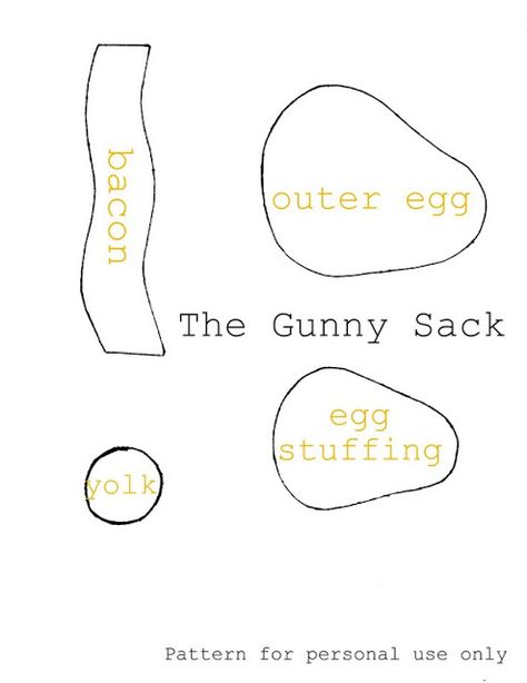 Dillon likes to "cook" things. I think for Christmas, I'm going to make a bunch of feltie food for his kitchen set. Felt Bacon, Felt Crafts Kids, Homemade Stuffed Animals, Felt Tutorial, Sunny Side Up Eggs, Diy Baby Room Decor, Felt Food Diy, Felt Food Patterns, Gunny Sack