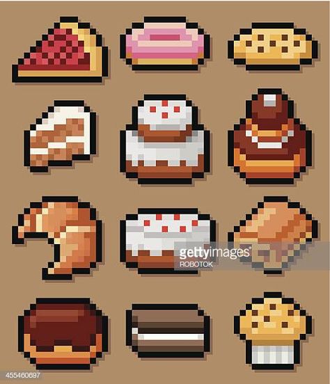 Minecraft Food Pixel Art, Drawing Pixel Art, 16x16 Pixel Art, Pixel Food, Web Drawing, Pixel Art Food, Minecraft Shops, Drawing Application, Pixel Art Tutorial