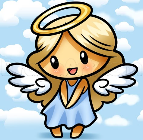 drawing a chibi angel Angel Tattoo Drawings, Angel Drawing Easy, Good And Evil Tattoos, Cartoon Angel, Angel Cartoon, Angel Drawing, Angel Painting, Cute Cartoon Drawings, Angel Pictures