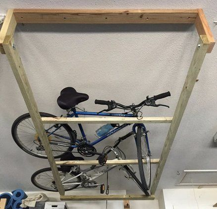 Bike Storage Garage Ceiling, Bike Rack Garage, Bike Storage Garage, Bike Lift, Garage Ceiling, Bike Hanger, Garage Storage Shelves, Diy Swimming Pool, Bicycle Storage