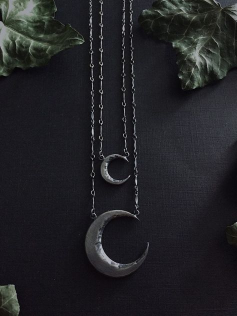 Crone Moon Baba Yaga Collection Czarownica Witchy - Etsy Witchy Boho Jewelry, Witchy Silver Jewelry, Witchy Jewelry Aesthetic, Witch Jewellery, Witchy Accessories, Witchy Necklace, Slavic Folklore, Dark Jewelry, Edgy Jewelry