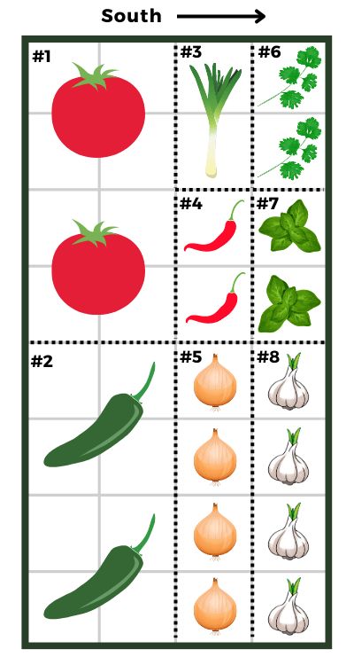 4x8 Garden Layout, Simple Garden Plans, 3x6 Raised Garden Bed Layout, Square Foot Gardening Layout 4x8, Raised Garden Bed Planting Layout, Raised Bed Planting Layout, Salsa Garden Layout Raised Beds, 4 X 8 Raised Garden Bed Planting Layout, 4x8 Garden Bed Layout