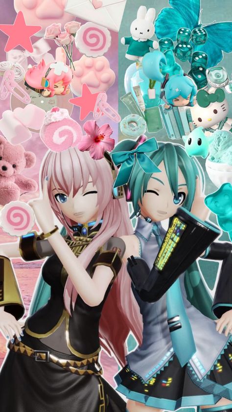 miku x luka collage Luka Wallpaper, Miku And Luka, Miku X Luka, Night Fever, Somebody To Love, Hatsune Miku, Vocaloid, Cute Wallpapers, Phone Wallpaper