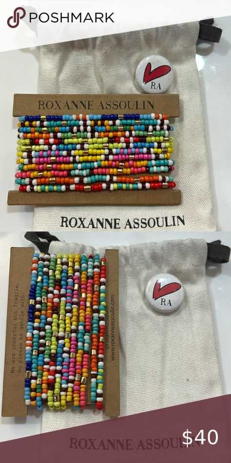 ROXANNE ASSOULIN 12 STRAND MULTICOLOR PATCHWORK BEAD BRACELET BRAND NEW Roxanne Assoulin, Jewellery Display, Bead Bracelet, Beaded Bracelets, Bracelet, Beads, Brand New, Amazing Fashion, My Closet