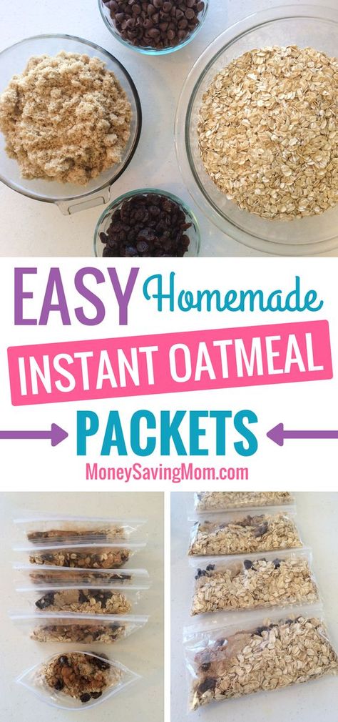 Make Ahead Oatmeal Packets, Oatmeal Mixes Diy, Dry Oatmeal Mixes, Oatmeal Mix Recipe, Make Ahead Oatmeal Breakfast, Make Ahead Mixes, Oatmeal Packet Recipes, Freezer Snacks, Instant Oatmeal Recipes