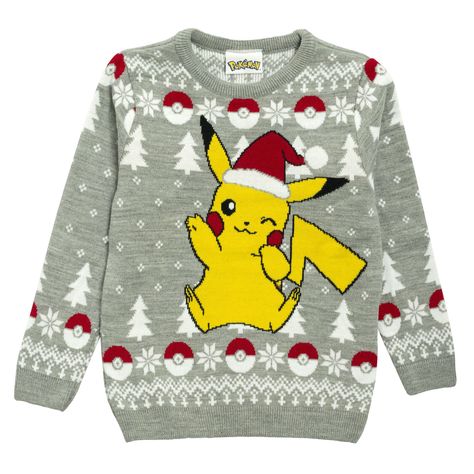 Pokemon T Shirt, Christmas Pokemon, Secret Santa Christmas Gifts, Pokemon Christmas, Knitted Christmas Jumpers, Pokemon T, Inexpensive Christmas, Xmas Jumpers, Holiday Knits