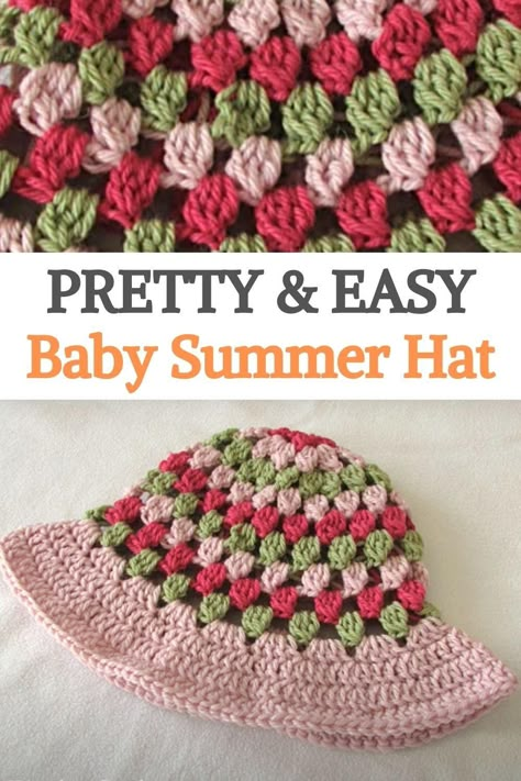 Easy Crochet Sun Hat Free Pattern, Crochet Baby Sun Hat Free Pattern, Crochet Summer Hats Kids, Quick Summer Crochet Projects, Crochet Toddler Bucket Hat, Crochet Baby Bucket Hat Free Pattern, Baby Sun Hat Pattern Free, Baby Bucket Hat Crochet, Crochet Summer Hats Free Pattern