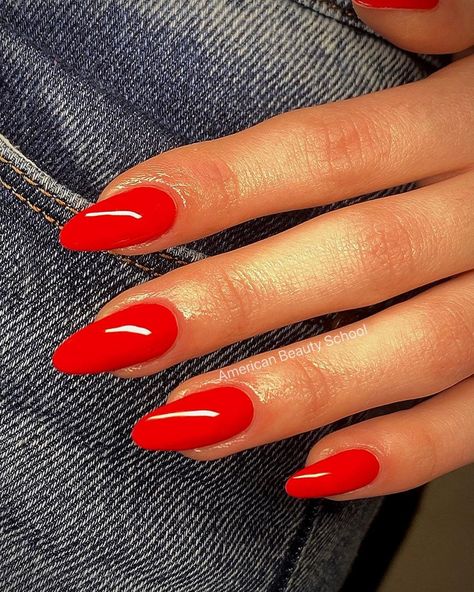 40 Prettiest Summer Nails to Inspire You Beautiful Red Nails, Red Orange Nails, Almond Nails Red, Summer Nails Almond, The Man Of My Dreams, Red Gel Nails, Bright Red Nails, Man Of My Dreams, Kutek Disney