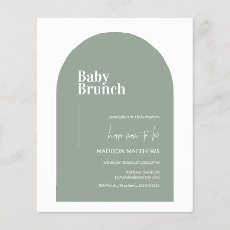 Budget Sage Green Arch Baby Brunch Baby Shower #babyshower #modernbabyshower #arch #archinvitation #showerinvitation #boybabyshower #genderneutral #babybrunch #green #budget Brunch Baby Shower Invitation, Sage Green Baby Shower, Green Baby Shower Invitations, Baby Brunch, Boho Bridal Shower Invitations, Green Baby Shower, Baby Shower Brunch, Boho Bridal Shower, Modern Baby Shower