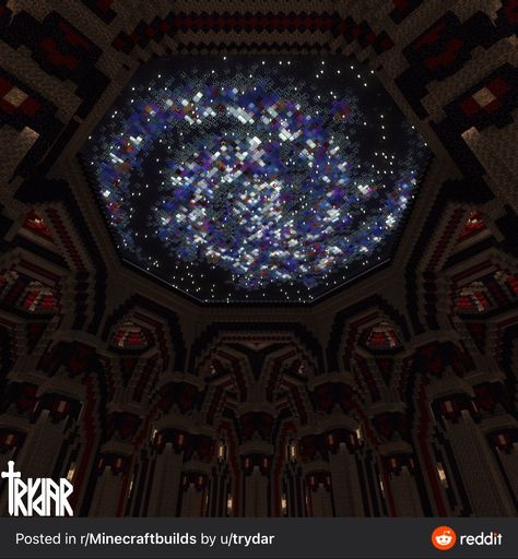 Minecraft Ceiling, Minecraft Ceiling Design, Minecraft Chandelier, Fantasy Builds, Minecraft Temple, Mc Ideas, Minecraft Seeds, Greek City, Minecraft Interior