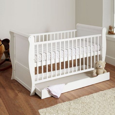 Twin Nursery Decor, Sleigh Cot Bed, Sleigh Cot, Bed With Drawer, Bed Drawer, Bed Cot, Cot Bed Mattress, Mattress Base, Newborn Bed