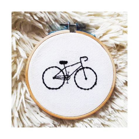 Hand Stitch Embroidery Patterns, Cross Stitch Bike, Embroidery Minimal, Embroidery Bike Pattern, Bike Illustration Simple, Embroidered Bike, Bicycle Cross Stitch Pattern, Bike Embroidery, Bicycle Embroidery