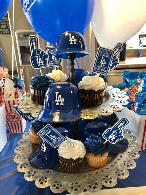 Baseball Birthday Party Treats, Angels Baseball Party, Dodgers Party Decorations, Dodger Party Ideas, Dodgers Theme Birthday Party, Dodgers Decorations, Dodger Birthday Party Ideas, Dodger Theme Birthday Party, Dodgers Baby Shower Ideas