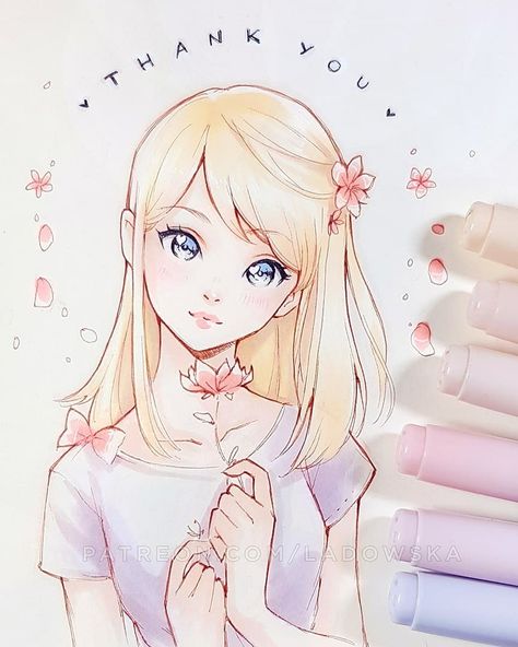 Copic Drawings, Copic Marker Art, Arte Do Kawaii, Copic Art, Girl Drawing Sketches, Anime Drawings Tutorials, Marker Art, Anime Sketch, A Drawing