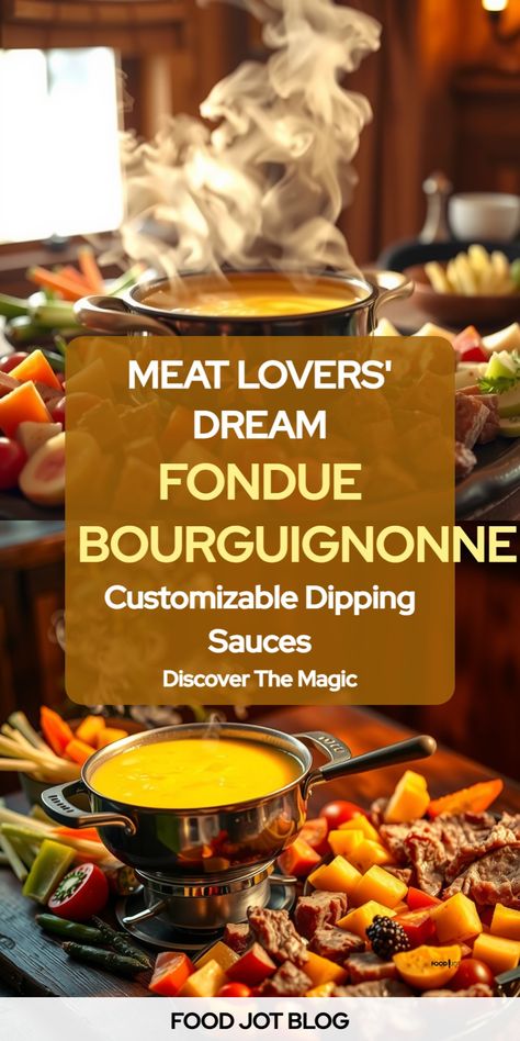 Fondue Bourguignonne Mexican Fondue Recipes, Oil Fondue Ideas, Christmas Fondue Party Ideas, Chicken Fondue Recipes, Diy Fondue Pot, Fondue Broth Recipes, Fondue Sauces, Chicken Fondue, Fondue Dinner Party