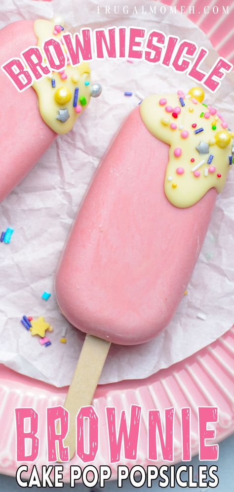 Birthday Cake Popsicles, Pink Popsicles, Cloud Dessert, Brownie Cake Pops, Birthdays Cakes, Ice Cream Cake Pops, Sundae Cupcakes, Brownie Pops, Simple Desserts