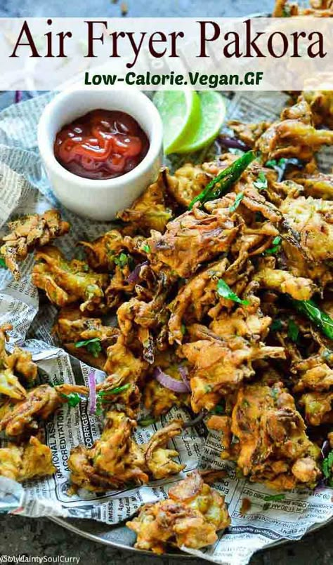 Indian Air Fryer Recipes, Air Fryer Recipes Vegetables, Vegetable Pakora, Vegan Board, Healthy Corn, Actifry Recipes, Savoury Pies, Air Fryer Recipes Vegetarian, Recipes Vegetables