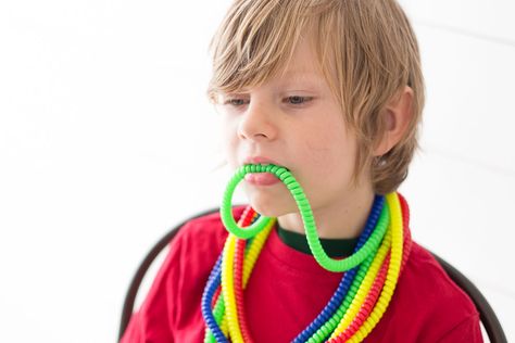 The Sensory Needs Behind Chewing Diy Chew Necklace Sensory, Chew Necklace Sensory, Proprioceptive Activities, Chewable Jewelry, Sensory Kids, Proprioceptive Input, Sensory Necklace, Sensory Disorder, Chew Necklace