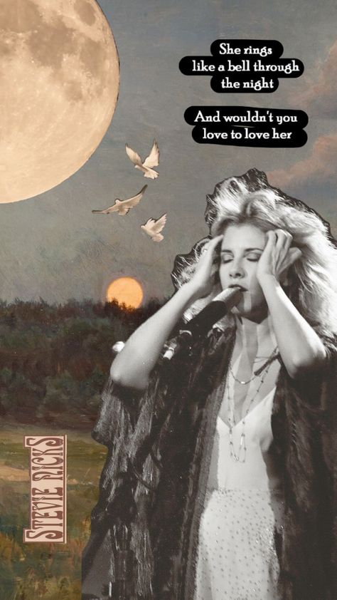 #stevienicks Rhiannon Lyrics, Hippie Cowgirl, Astrology Art, Meaningful Art, Picture Collage Wall, Fleetwood Mac, Stevie Nicks, Picture Collage, Wall Collage