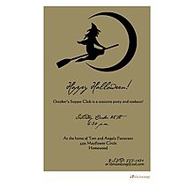 Halloween invites from Note Worthy Spooky Party Ideas, Invitations Halloween Party, Flying Witch Halloween, Khaki Background, Invitations Halloween, Witches Night Out, Halloween Invitation, Flying Witch, Fine Stationery