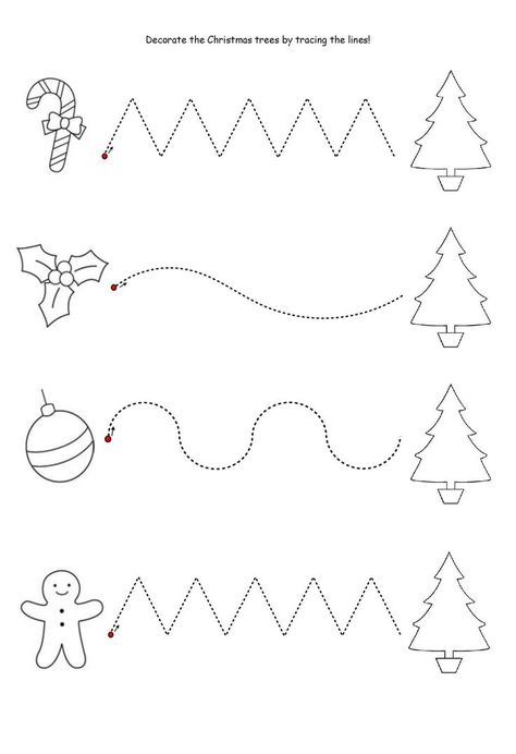 Curves Down Tracing Practice | Tracing Worksheets Christmas Worksheets Kindergarten, Alphabet Puzzle, Tracing Lines, Tracing Worksheets Preschool, Worksheet For Kids, Christmas Worksheets, Christmas Kindergarten, Christmas School, Daycare Crafts