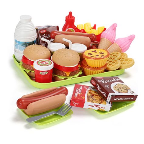 Bruce&Shark Hamburger French Fries Pretend Food Toys Gift For Kid & Reviews | Wayfair Toys Kitchen Set, American Fast Food, Kitchen Sets For Kids, Toys Kitchen, Cooking Toys, Toy Kitchen Set, Kids Play Set, Play Food Set, Pretend Play Food