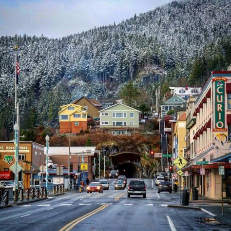 Downtown Ketchikan, Alaska Alaskan Aesthetic, Alaskan Town, Alaska Town, Alaska Ketchikan, Alaska City, Alaska Aesthetic, Alaska Living, Alaska Life, Alaska Nature