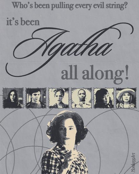 agatha all along - alternate poster 02 - #agathaallalong #agathaharkness #kathrynhahn #aubreyplaza #joelocke #pattilupone #billymaximoff #wiccan #wandamaximoff #scarletwitch #wandavision #marvel #marvelstudios #mcu #art #artwork #artist #digitalart #graphicdesign #design #posterdesign #procreate Agatha All Along Poster, Wandavision Poster, Agatha All Along, Fangirl Posters, Mcu Art, Posters For Bedroom, Marvel Bunch, Super Movie, Posters Aesthetic