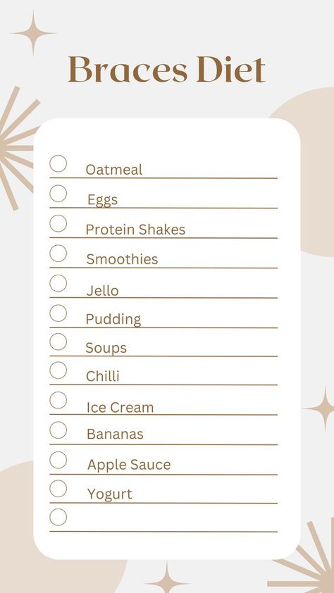 Foods You Cant Eat With Braces List, Braces Getting Put On, Foods To Eat After Getting Braces, Things You Can Eat With Braces, Things To Eat With Braces, Braces Routine, Braces Stains, Braces Essentials, Braces Diet