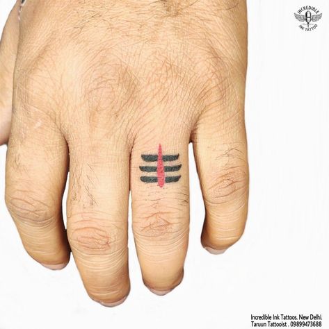 Mahadev Finger Tattoo, Hindu Related Tattoos, Shiva Finger Tattoo, Tattoo Designs Mahadev, Tatoos Mahadev, Mahadev Related Tattoo, Trishul Finger Tattoo, Bholenath Tattoo Design, Lord Shiva Trishul Tattoo