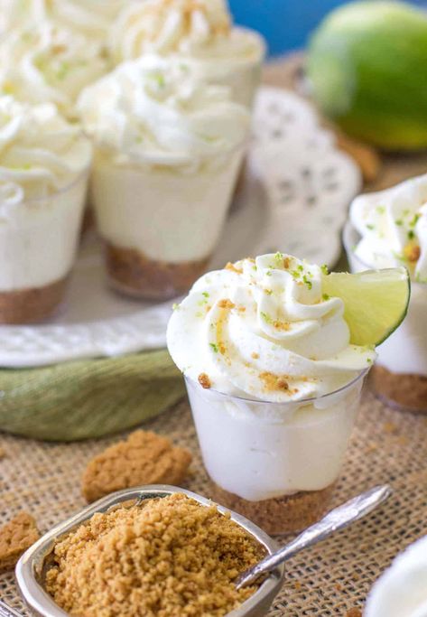 Cheesecake Dessert Shooters, Key Lime Pie Cheesecake, Lemon Lush Dessert, Dessert Shooters Recipes, Cheesecake Shooters, Sugar Spun Run, Key Lime Desserts, Key Lime Pie Bars, Shooter Recipes