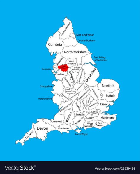 Map of Greater Manchester in North West England, United Kingdom with regions. England vector map... Manchester Map, Cornwall Map, United Kingdom Map, Uk Map, Cheshire England, Essex England, England Map, South East England, East Riding Of Yorkshire